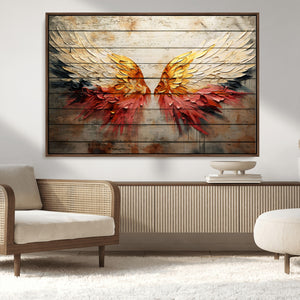 Abstract Angel Wings Canvas Wall Art – Framed and Ready to