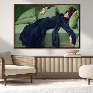 Decadent Girl by Ramon Casas Wall Art Canvas Print, Framed