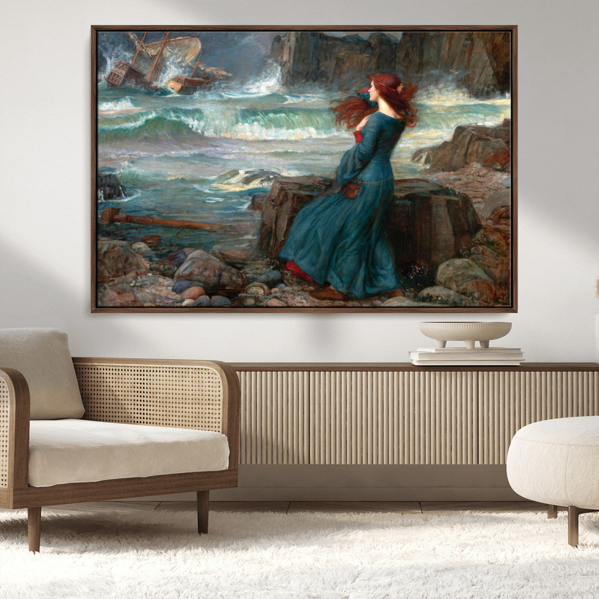 Miranda by the Shore Wall Art Canvas Print – Tempest Scene