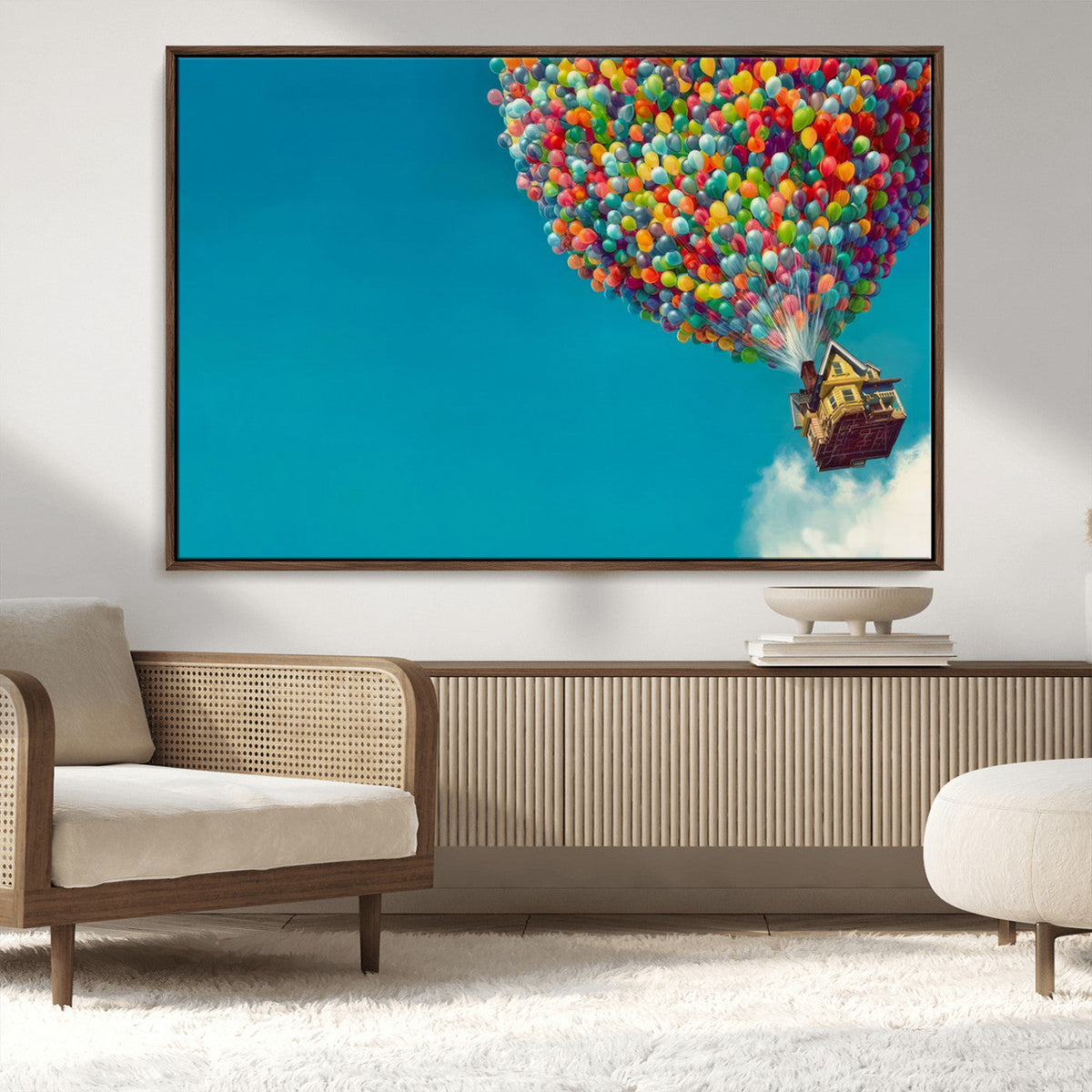 Carl Fredricksen, Up Movie Wall Art, Colorful Balloon House