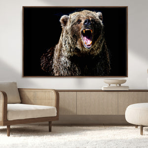 Grizzly Bear Canvas Print | Wildlife Wall Art for Cabin