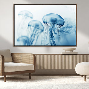 Blue Jellyfish Wall Art Canvas Print