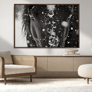 Winter Horse Snow Wall Art Canvas Print