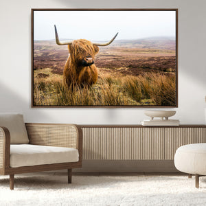 Scottish Highland Cow Canvas Wall Art – Rustic Farmhouse