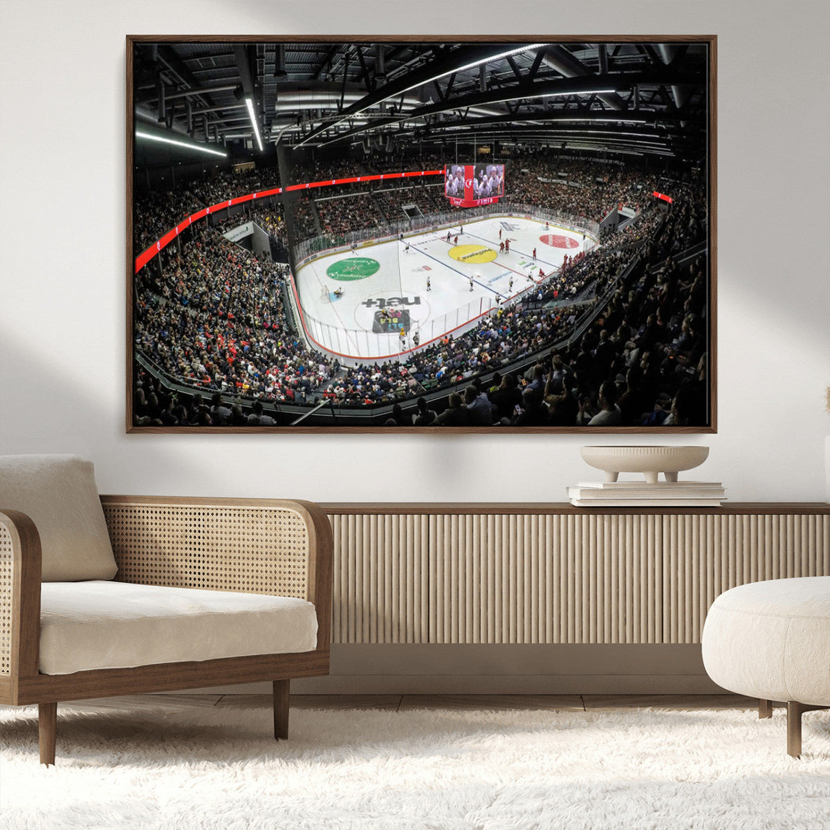 Vaudoise Lausanne Ice Hockey Arena Stadium Wall Art Canvas,