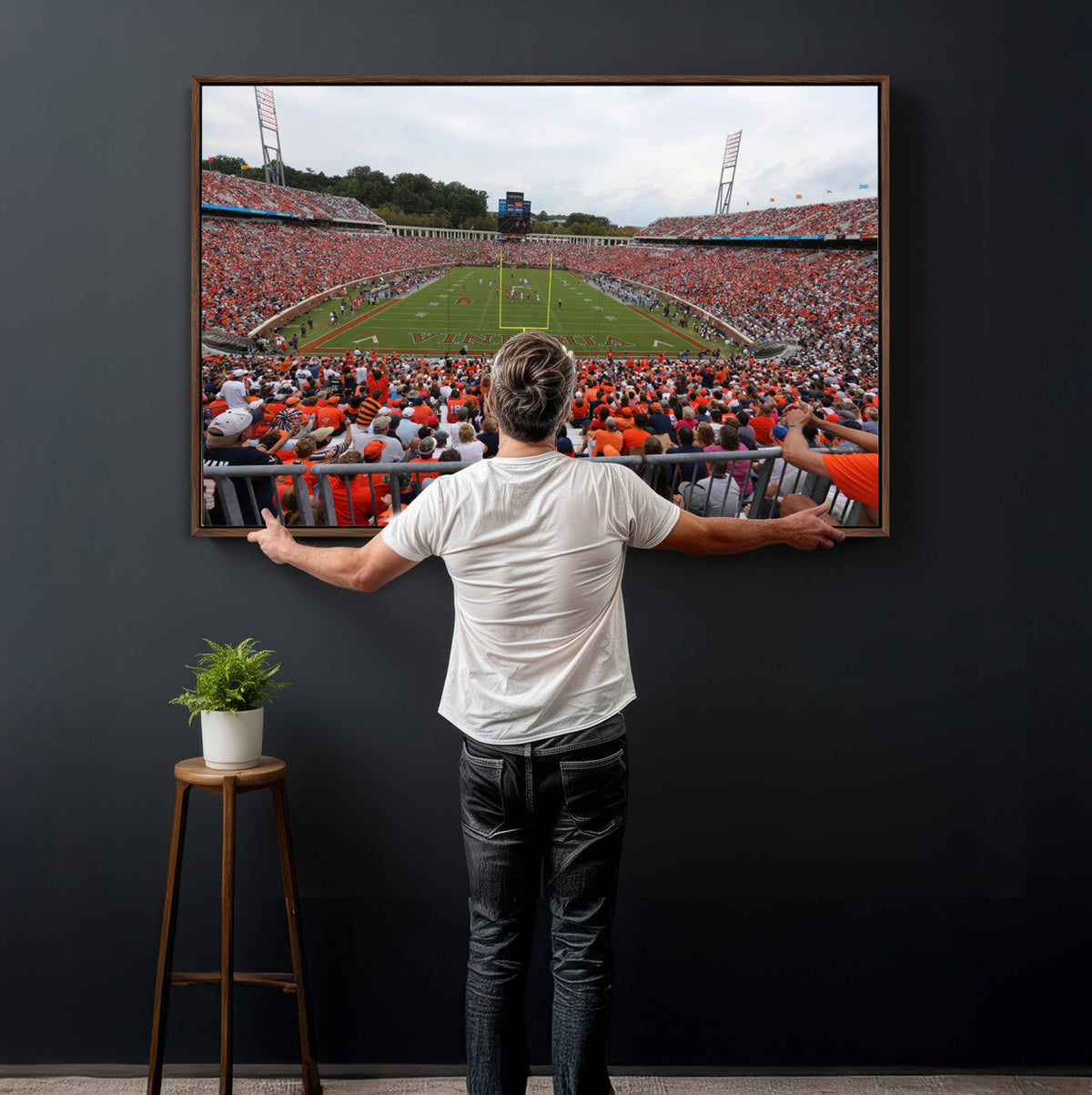 Virginia Cavaliers Football Team Print - Charlottesville Scott Stadium Print Wall Art Canvas