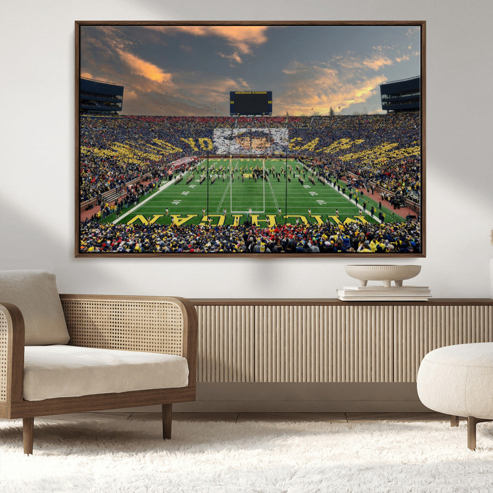 University of Michigan Wolverines Print Canvas, Football