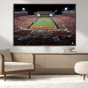 Oklahoma State Cowboys Canvas Print, Football Team Print -