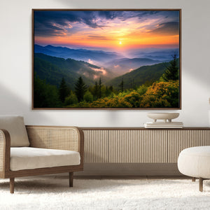 Majestic Mountain Sunrise Print | Landscape Wall Art |