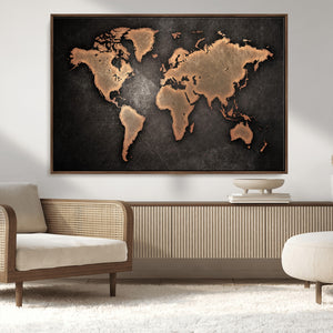 World Map Canvas Print – Framed Travel Map Wall Art for