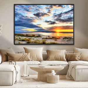 Sunset On The Ocean Wall Art Canvas Print