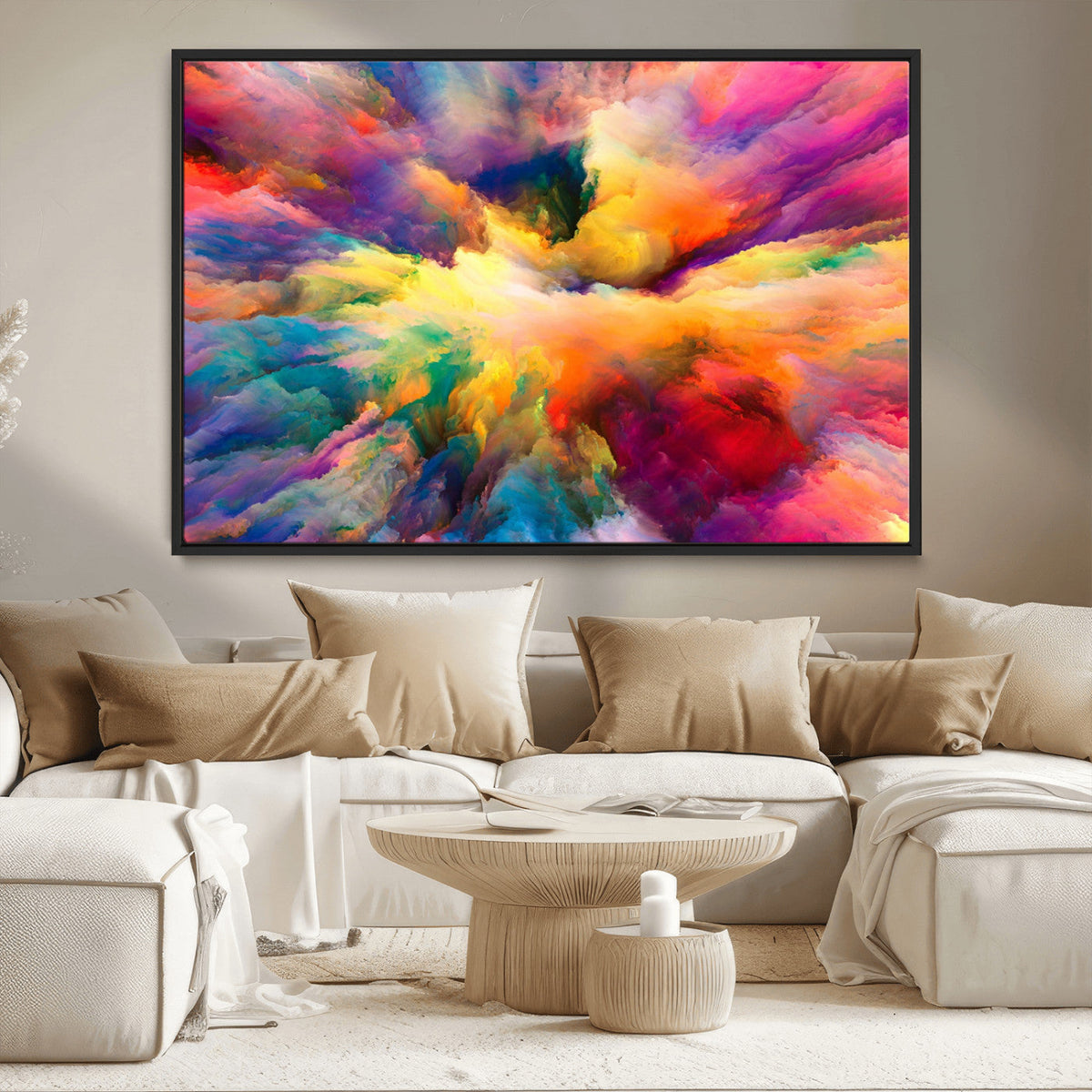 Blazing Vibrant Colors Cloud Wall Art Canvas Print