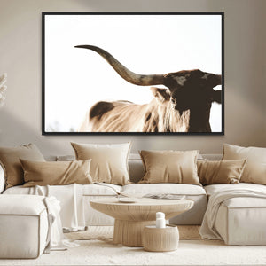 Texas Longhorn Wall Art Canvas Print | 3-Panel Large