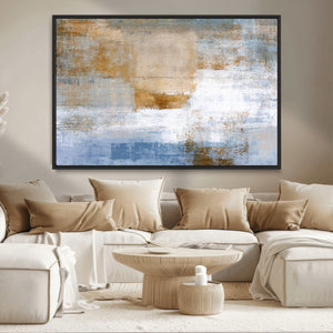 Blue Multi Panel Abstract Wall Art Canvas, Abstract Blue and