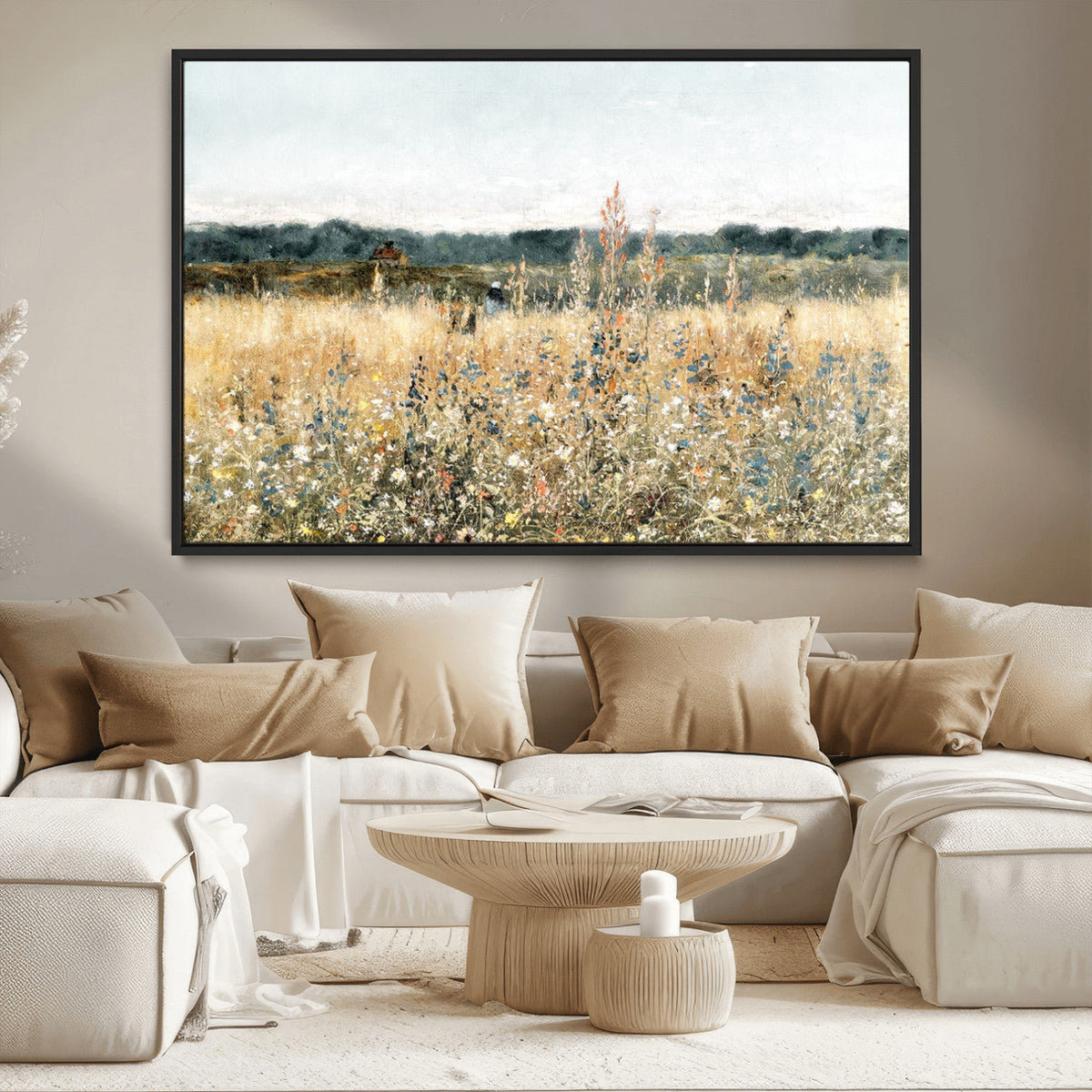 Wildflower Field Wall Art Canvas | Nature-Inspired Landscape