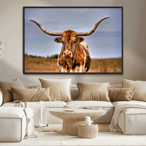 Texas Longhorn Wall Art Print, Framed Longhorn Cow Wall Art