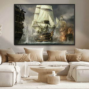 Pirate Ship War Wall Art Canvas Print