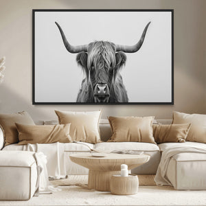 Farmhouse Longhorn Wall Art Canvas Print, Longhorn Texas
