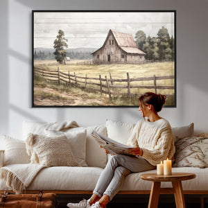 Rustic Farmhouse Barn Wall Art | 3-Panel Framed Gallery Wrap