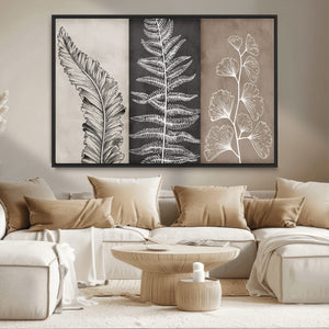 Minimalist Botanical Wall Art Canvas Print, Framed and Ready