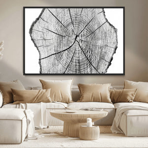 Rustic Tree Ring Wall Art Canvas Print – Framed and Ready to