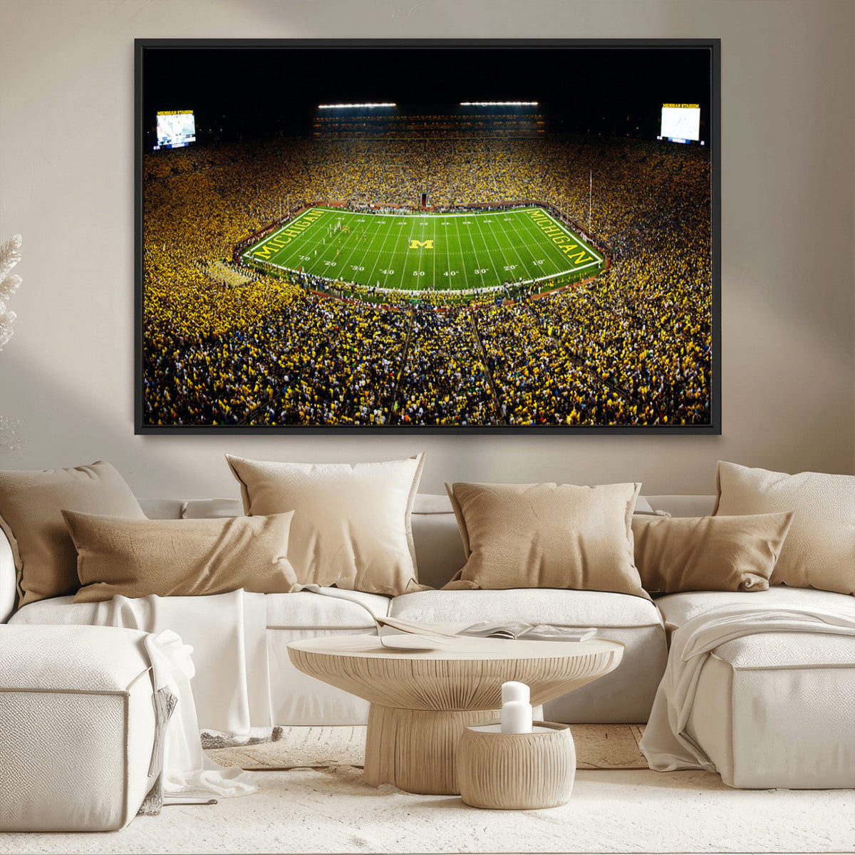 Stadium in Michigan Wall Art Canvas Print, Framed American