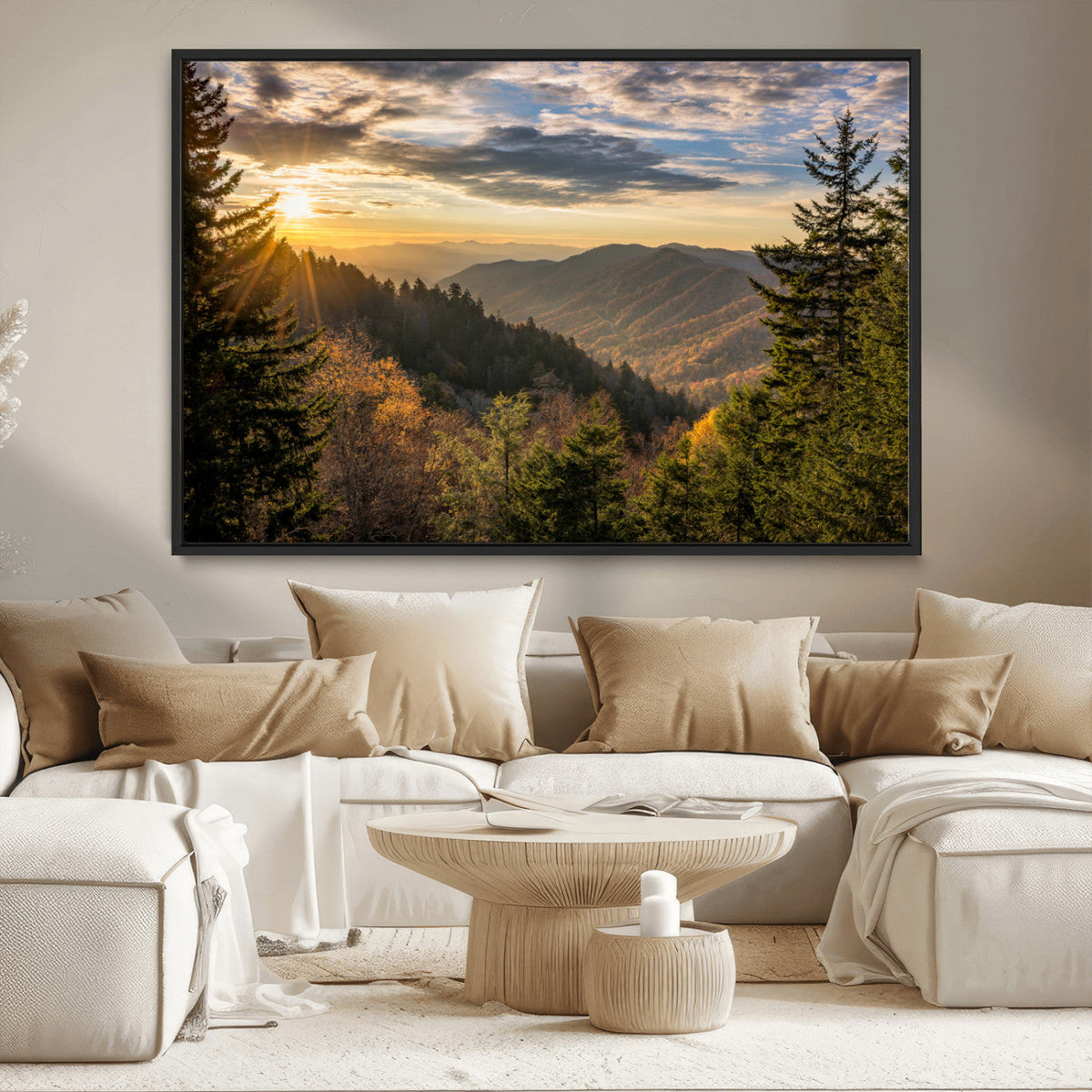 Sunrise Over the Smoky Mountains Canvas Wall Art –