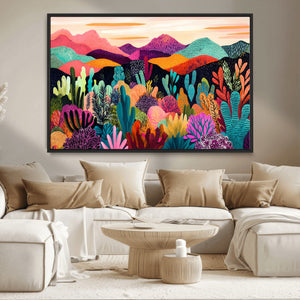 Abstract Kusama Print - Landscape Canvas Wall Art Print -