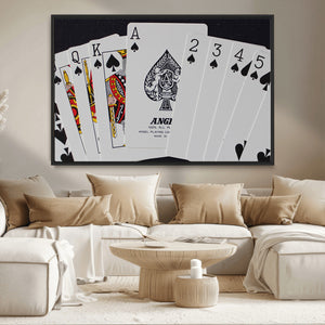 Poker Wall Art - Playing Cards Canvas Wall Art Print - Ace