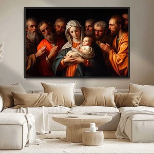 Religious Canvas Wall Art Print - Madonna and Child with