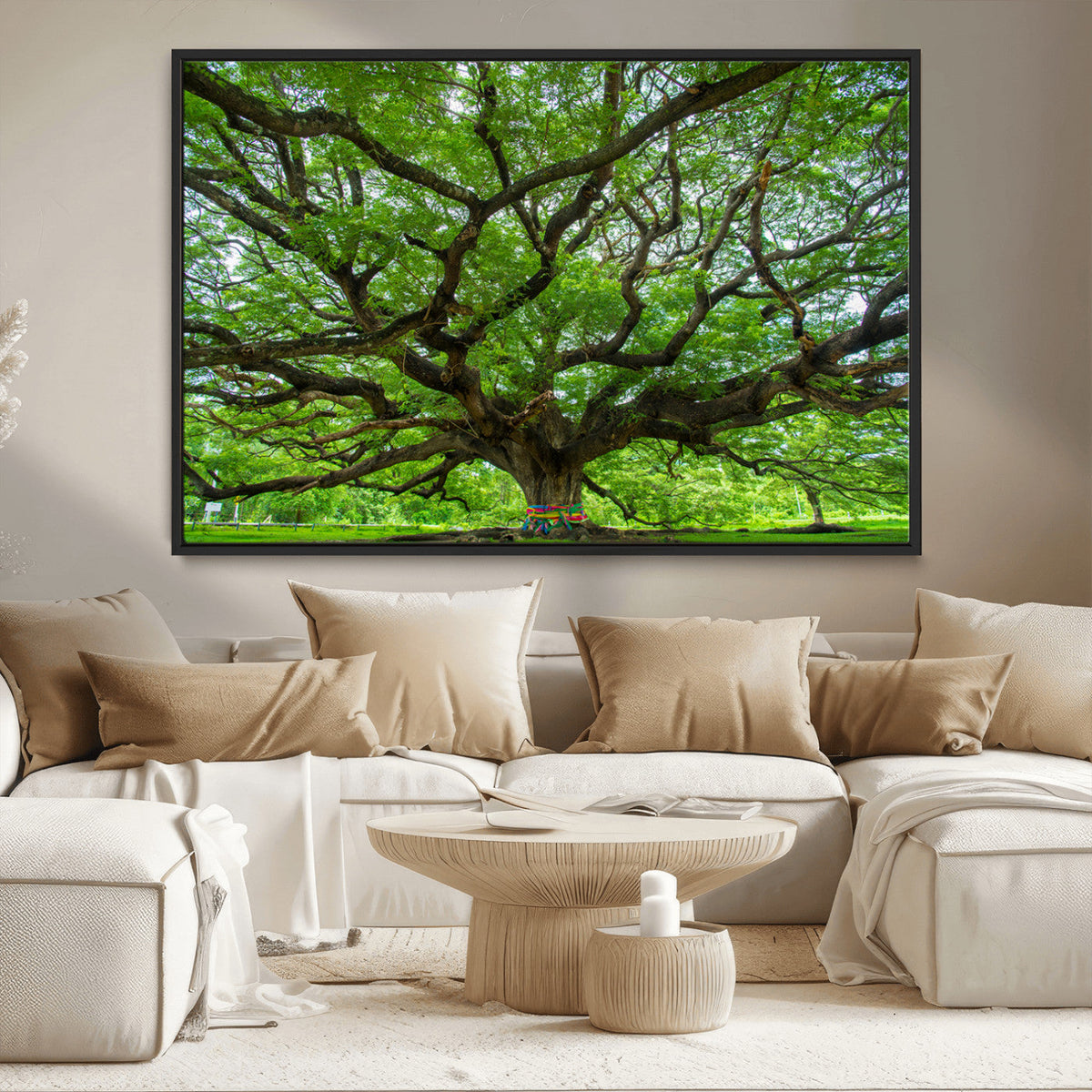 Oak Tree Wall Art Print, Forest Canvas Wall Art for Home and