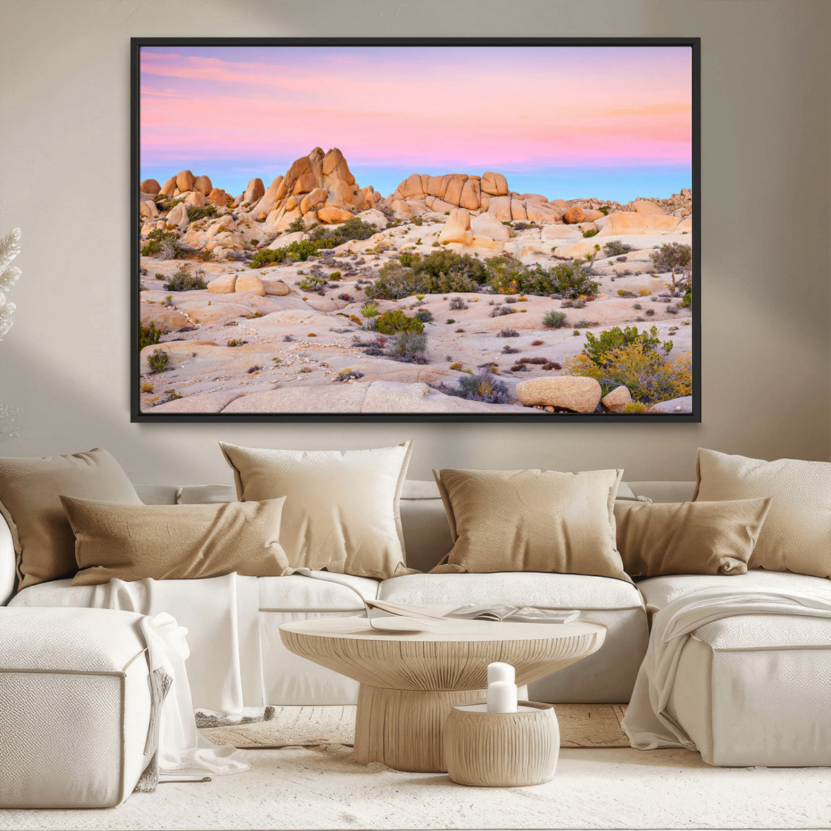 Vibrant Sunset Sky Wall Art Canvas Print – Framed Joshua