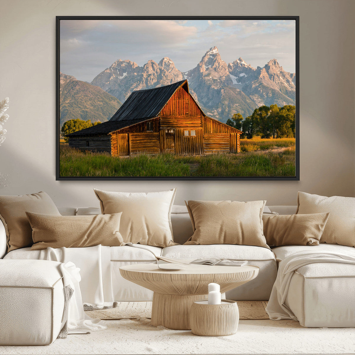 Rustic Barn Wall Art Canvas Print – Framed Grand Teton Park