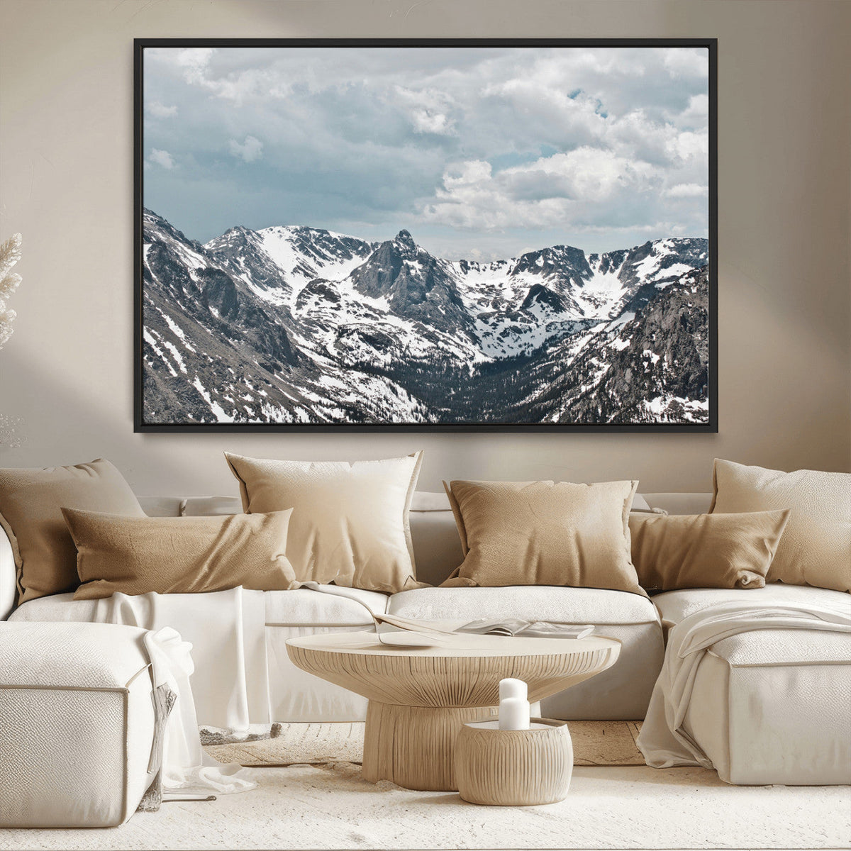 Snowy Peaks Wall Art Canvas Print – Alpine Wilderness