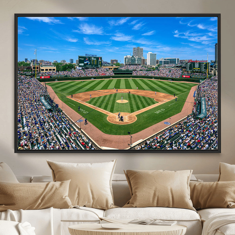 Wrigley Field Baseball Stadium Canvas Wall Art – Packed