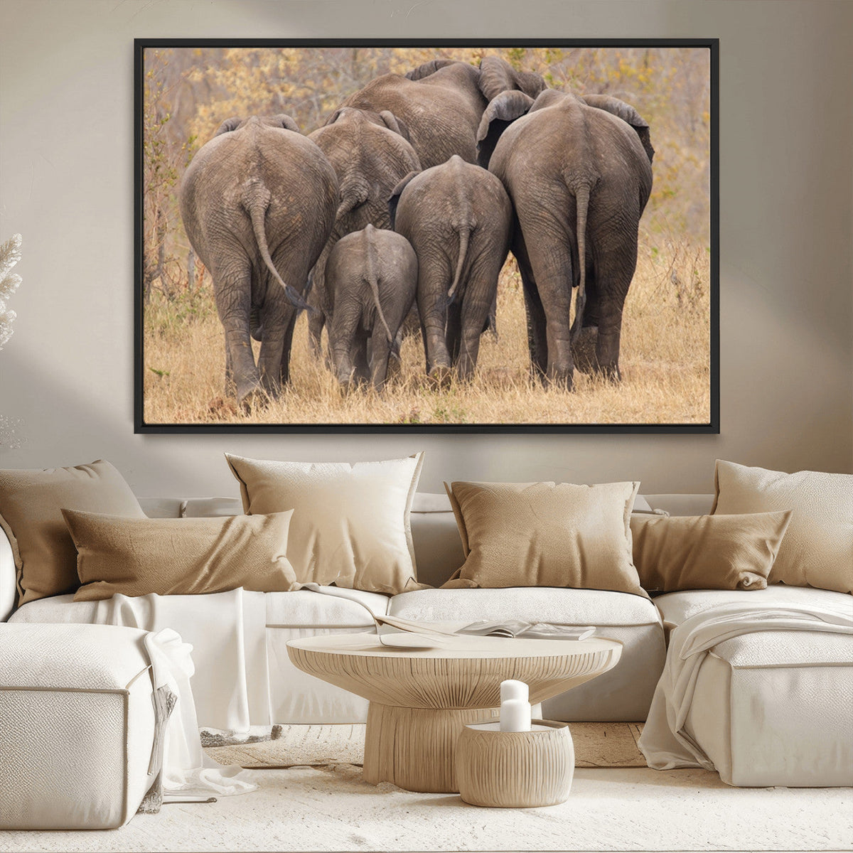 Wild Elephant Wall Art Canvas Print