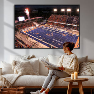 Boise State Stadium Large Wall Art Canvas Print for Living