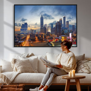 Atlanta Skyline Wall Art Canvas Print, Atlanta Downtown