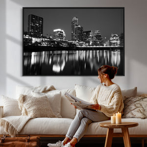 Austin Skyline Wall Art Canvas Print, Austin Downtown Night