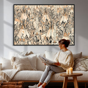 Native American Indian Wall Art Canvas Print - Abstract