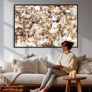 Farmhouse Bighorn Sheep Wall Art Canvas Print - Abstract