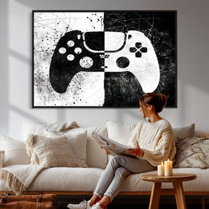 Abstract Gaming Controller Wall Art Canvas Print