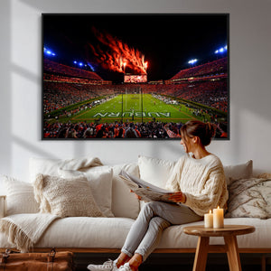 Auburn Stadium Wall Art Canvas Print, College Football Night