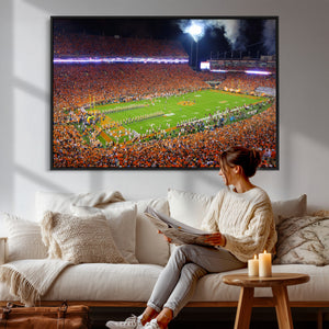 Clemson Football Stadium Wall Art Canvas Print, College