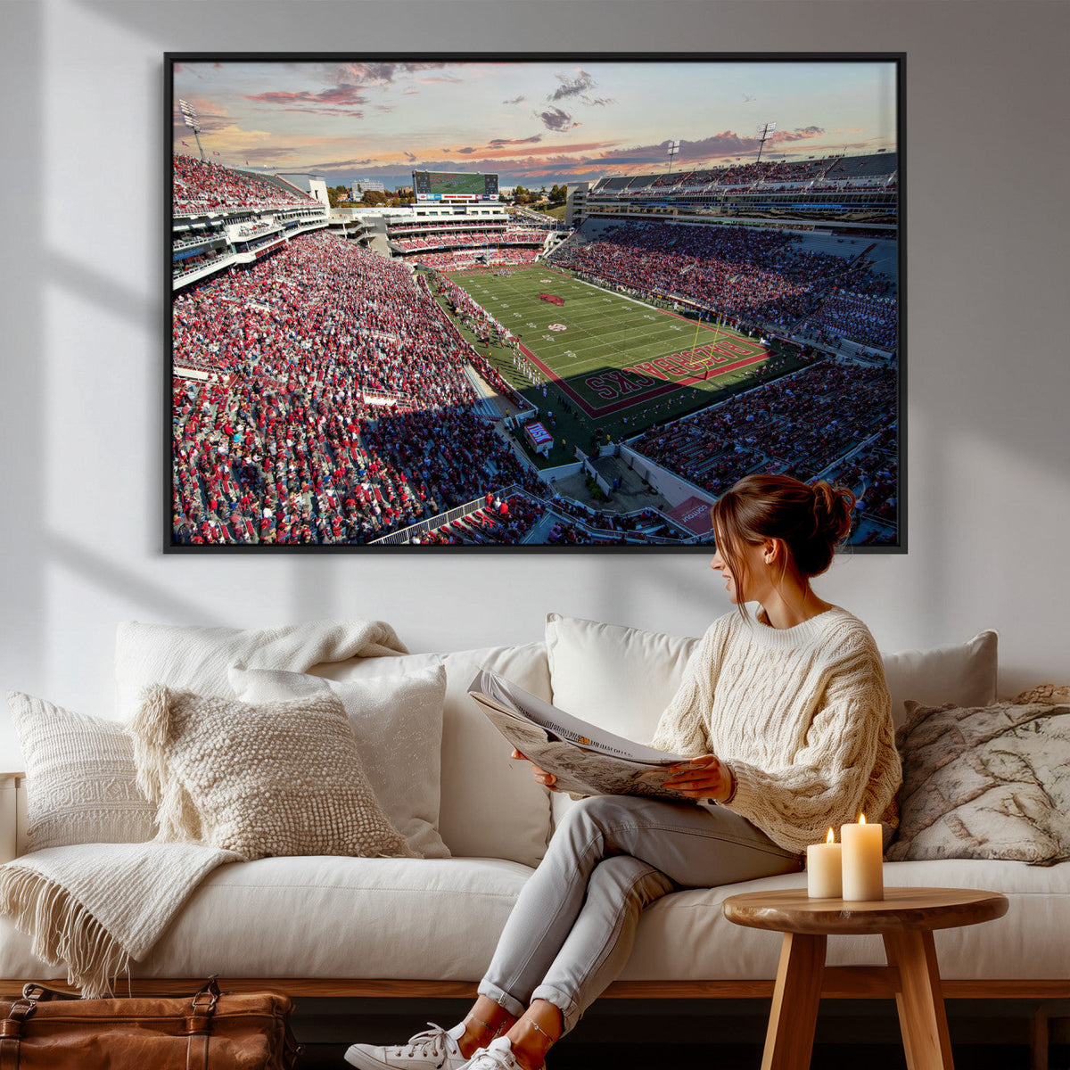 Donald W. Reynolds Razorback Stadium Wall Art Canvas Print –