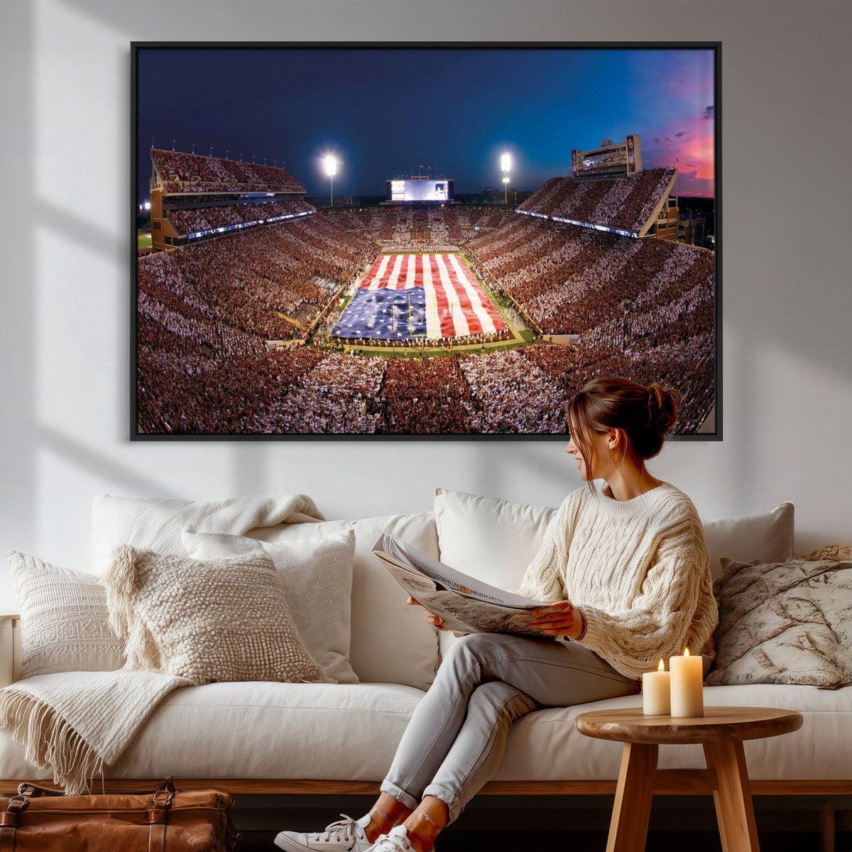 Oklahoma Memorial Stadium Wall Art Canvas Print – Oklahoma
