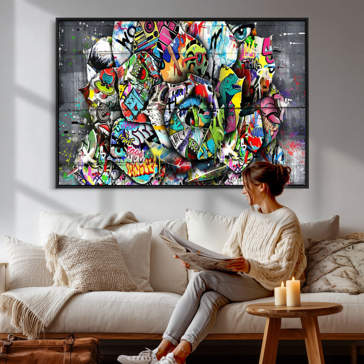 Abstract Graffiti Collage Street Art Wall Art Canvas Print