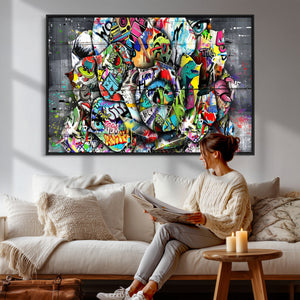 Abstract Graffiti Collage Street Art Wall Art Canvas Print