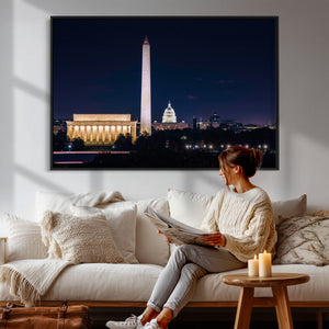 Washington White House Skyline Wall Art Canvas Print –