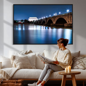 Washington DC Wall Art Canvas Print – Lincoln Memorial Night